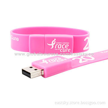 Bracelet Promotional USB Drive, Data Retention Over 10 Years, 1,000,000+ Times Data Encryption